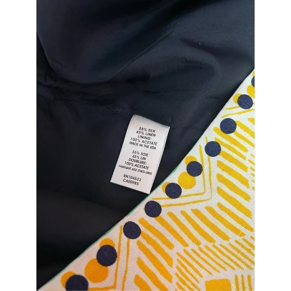 Nanette Lepore silk blend denim multi print skirt